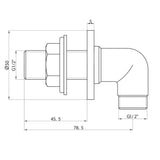 Scudo Chrome Traditional Outlet Elbow Dimensions