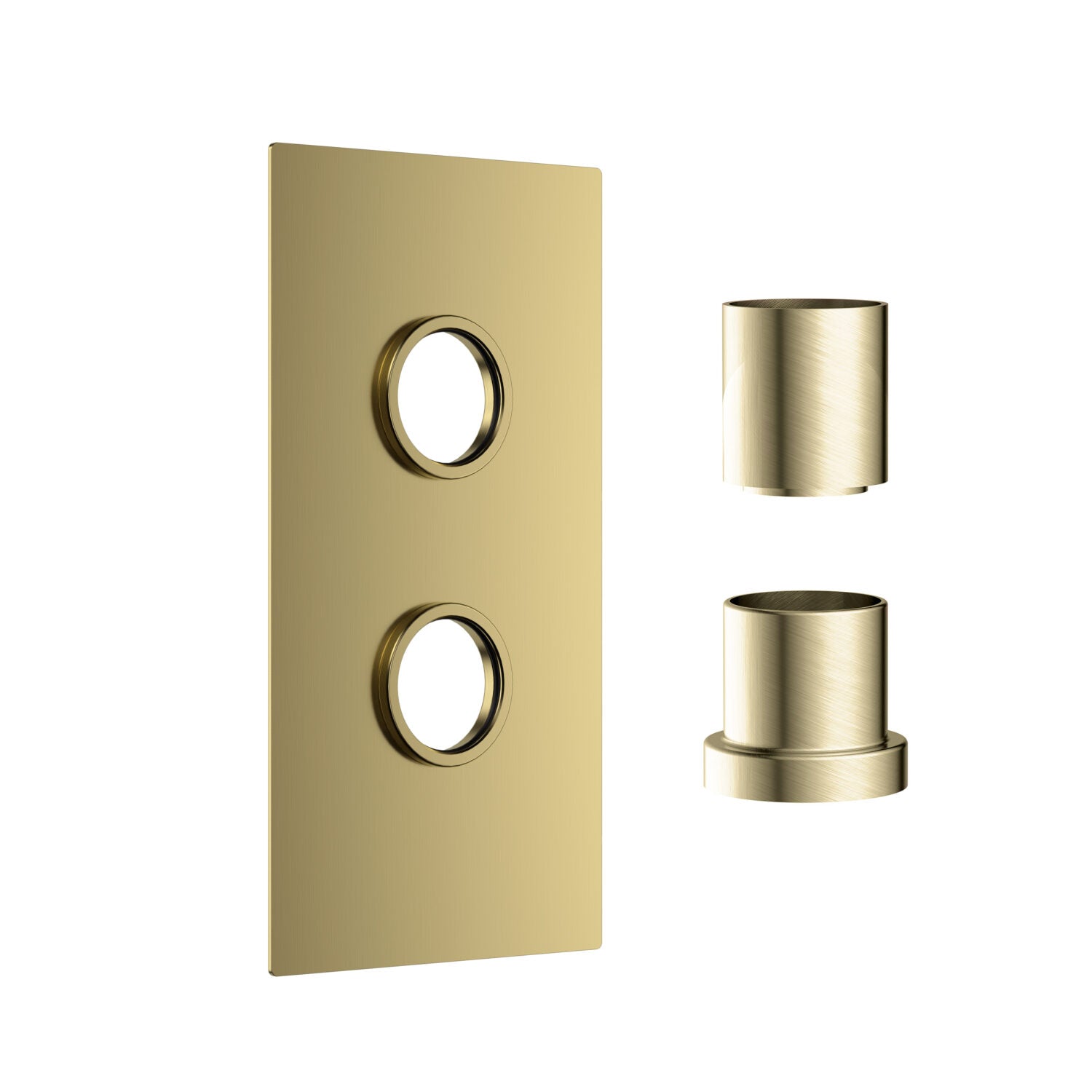 Scudo Concealed One Outlet Shower Valve with Brushed Brass Plate