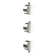 Scudo Concealed One Outlet Shower Valve with Brushed Nickel Plate plain handles