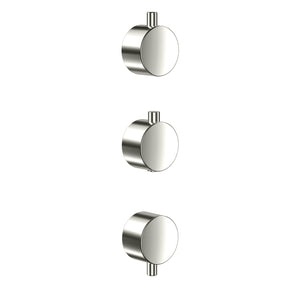 Scudo Concealed One Outlet Shower Valve with Brushed Nickel Plate plain handles