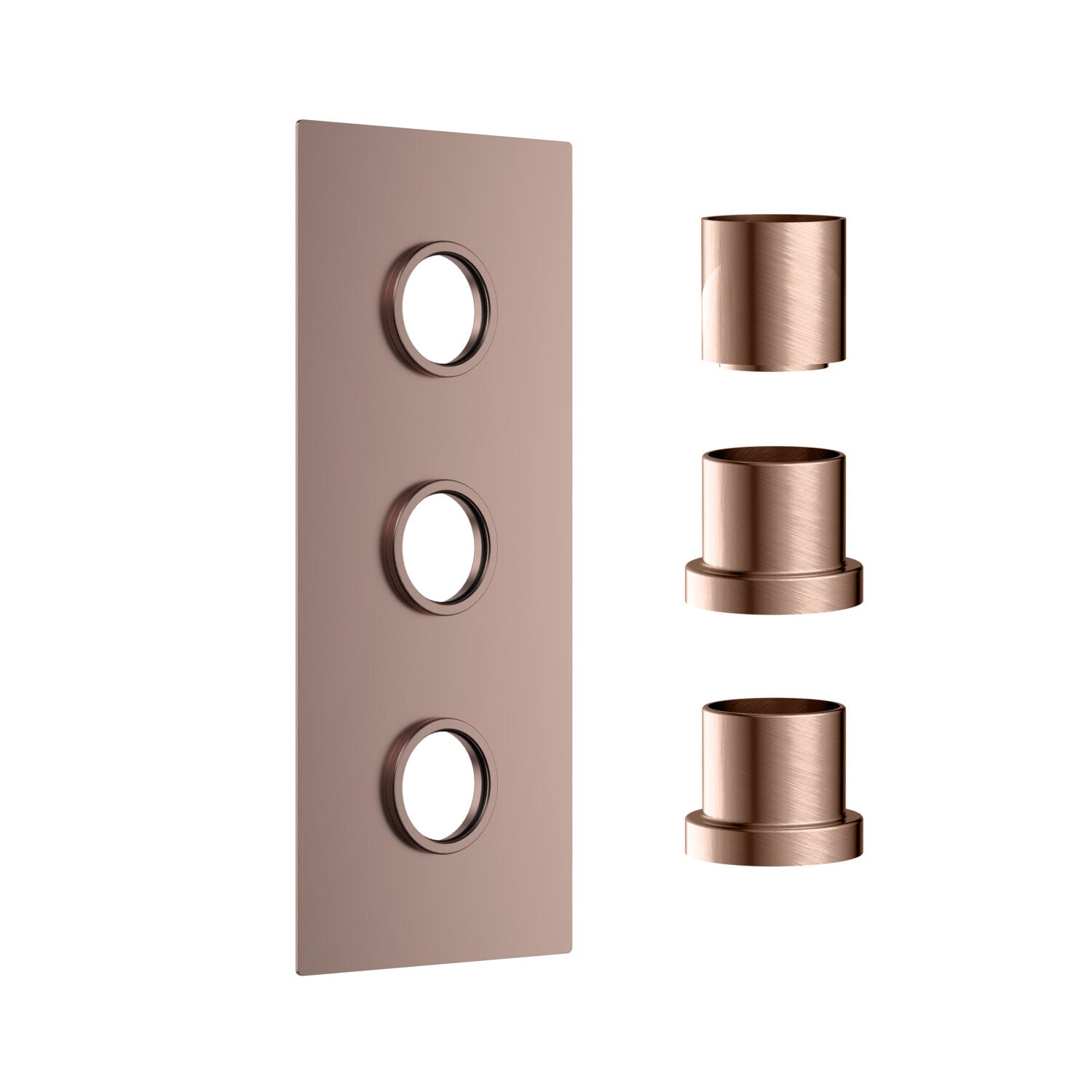 Scudo Concealed Three Outlet Shower Valve with Brushed Bronze Plate