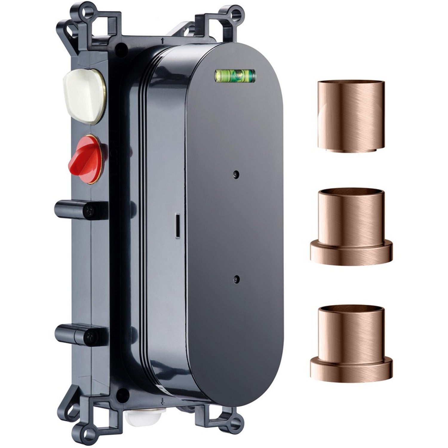 Scudo Concealed Three Outlet Shower Valve with Brushed Bronze Plate valve only