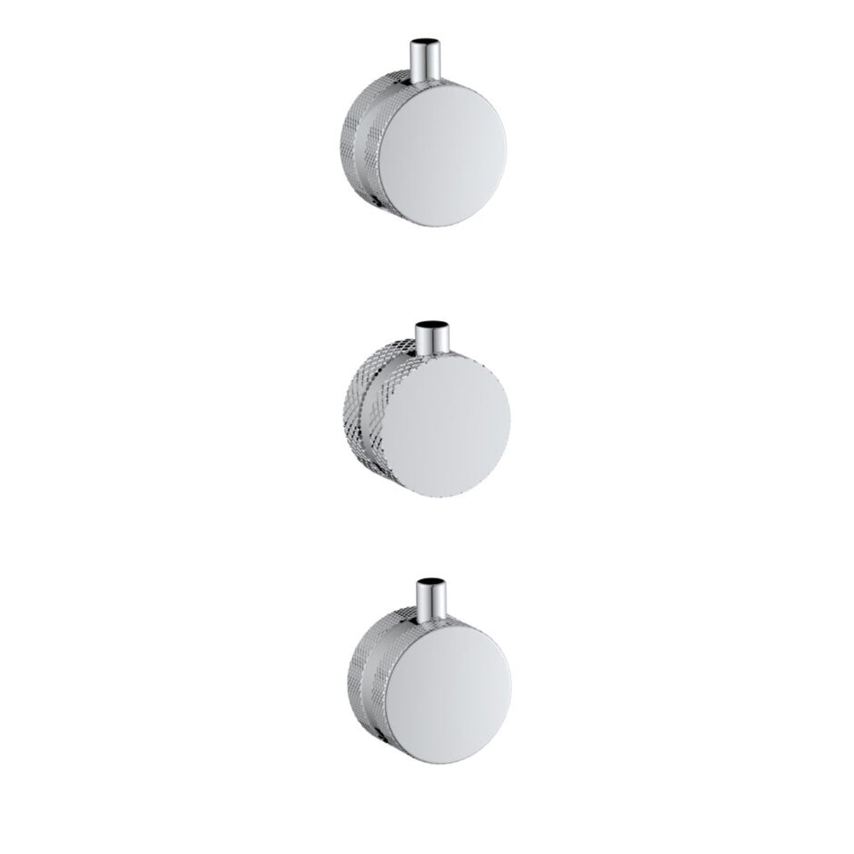 Scudo Concealed Three Outlet Shower Valve with Chrome Plate knurled handle