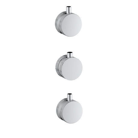 Scudo Concealed Three Outlet Shower Valve with Chrome Plate knurled handle