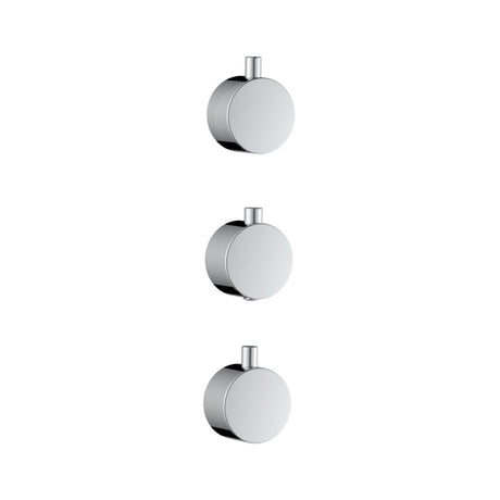 Scudo Concealed Three Outlet Shower Valve with Chrome Plate plain handles