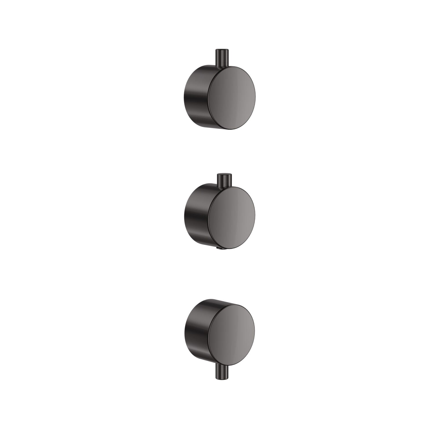 Scudo Concealed Three Outlet Shower Valve with Gunmetal Plate plain handles