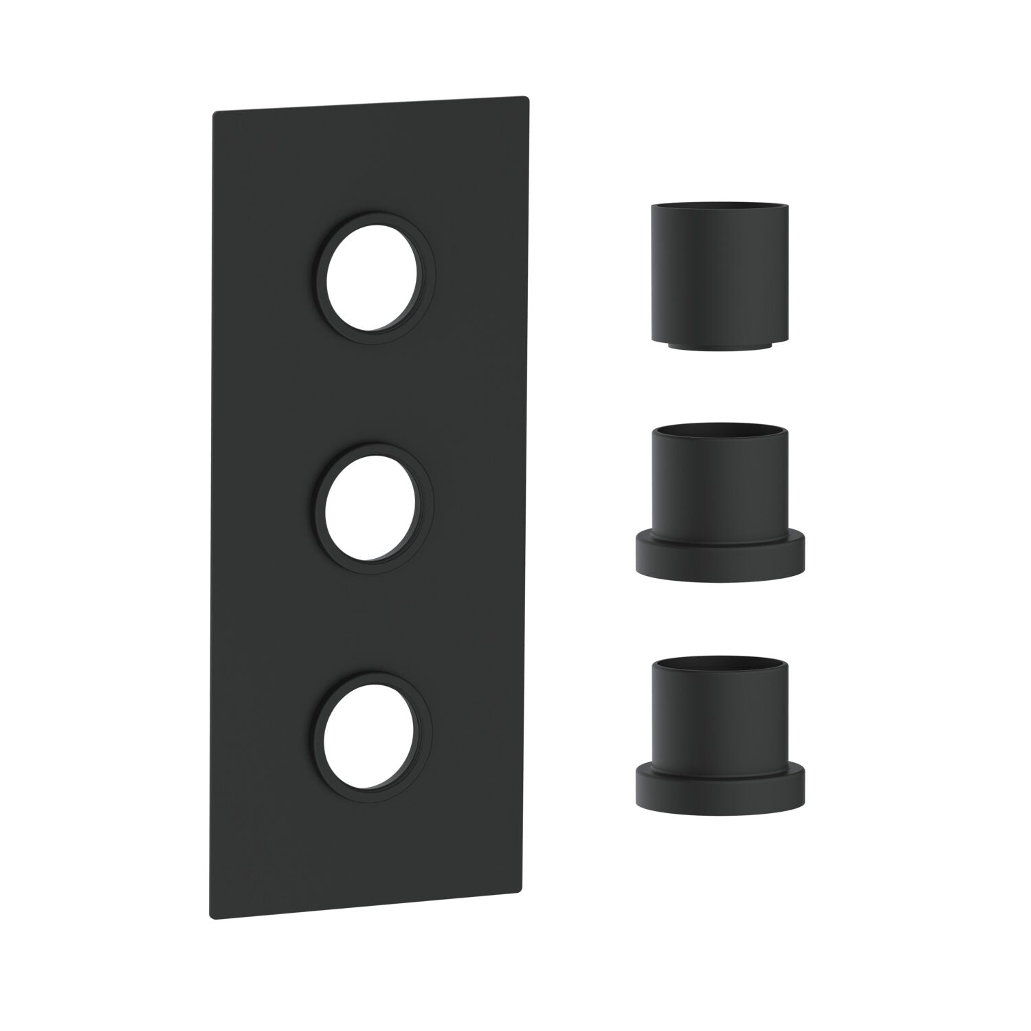 Scudo Concealed Three Outlet Shower Valve with Matt Black Plate