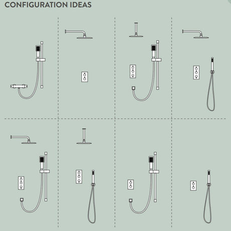 Scudo Concealed Two Outlet Shower Valve with Brushed Bronze Plate configuration ideas