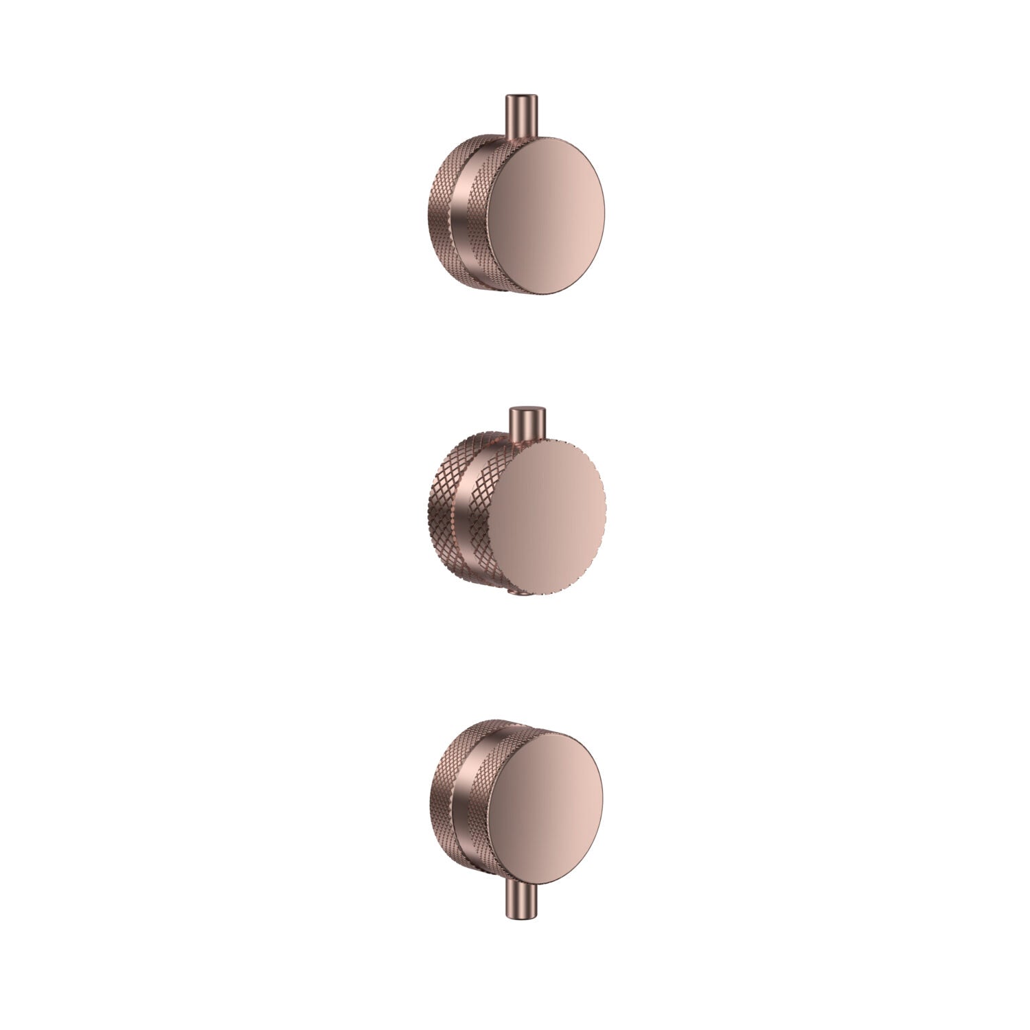 Scudo Concealed Two Outlet Shower Valve with Brushed Bronze Plate knurled handles