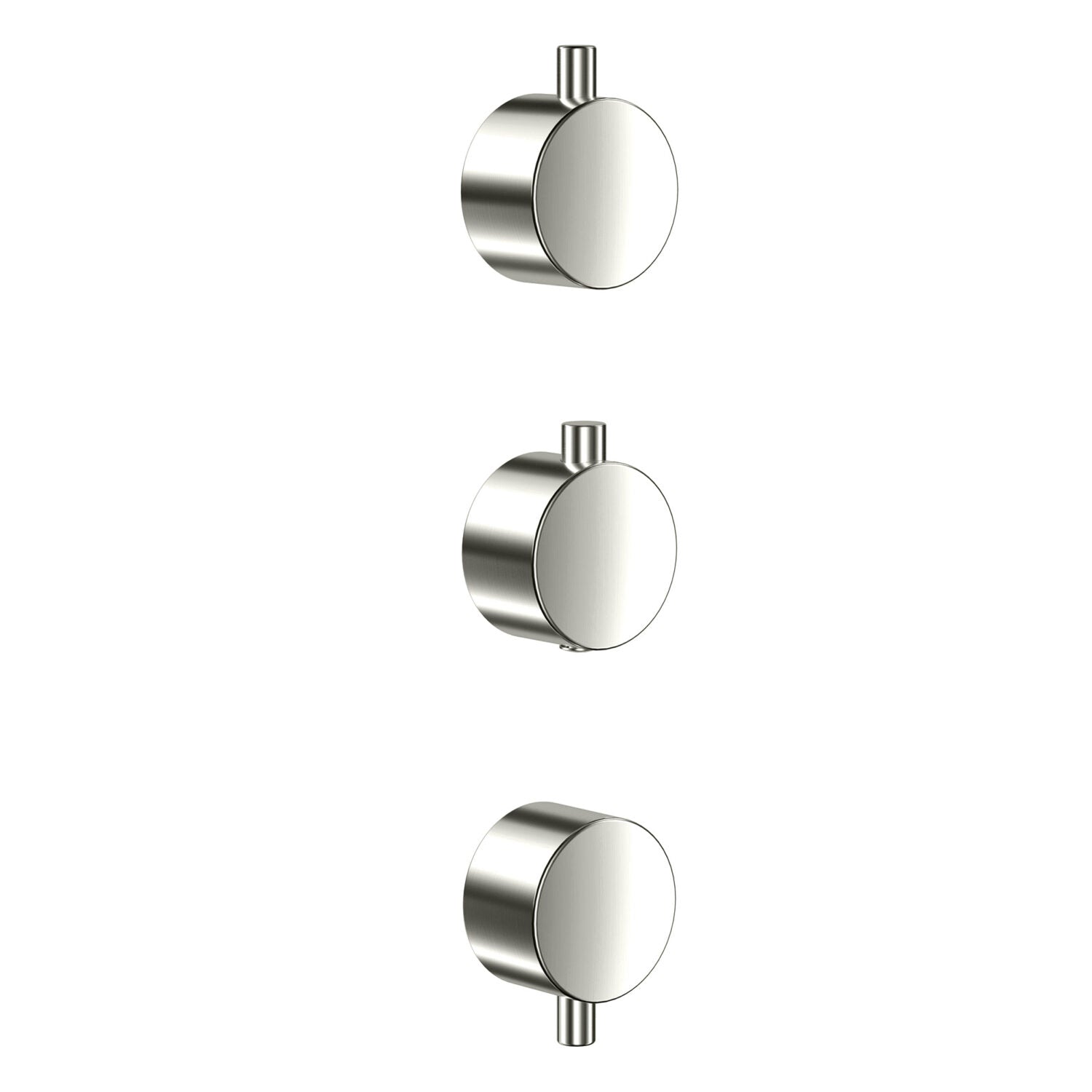 Scudo Concealed Two Outlet Shower Valve with Brushed Nickel Plate plain handles