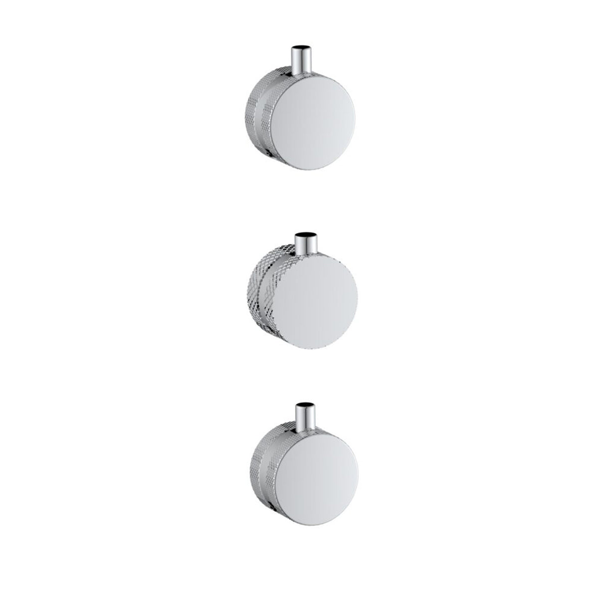 Scudo Concealed Two Outlet Shower Valve with Chrome Plate knurled handle