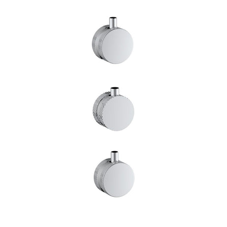 Scudo Concealed Two Outlet Shower Valve with Chrome Plate knurled handle