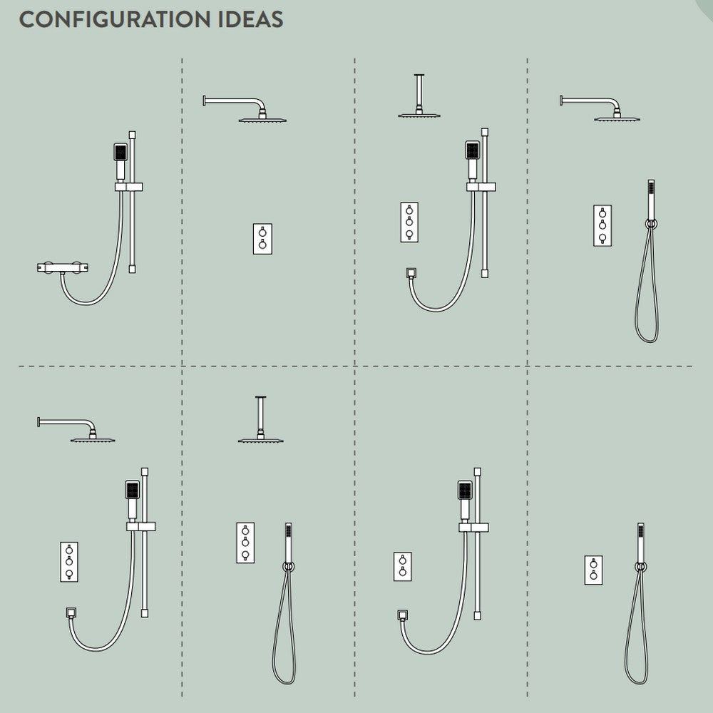 Scudo Concealed Two Outlet Shower Valve with  Configuration Ideas