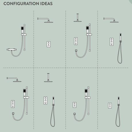 Scudo Concealed Two Outlet Shower Valve with  Configuration Ideas
