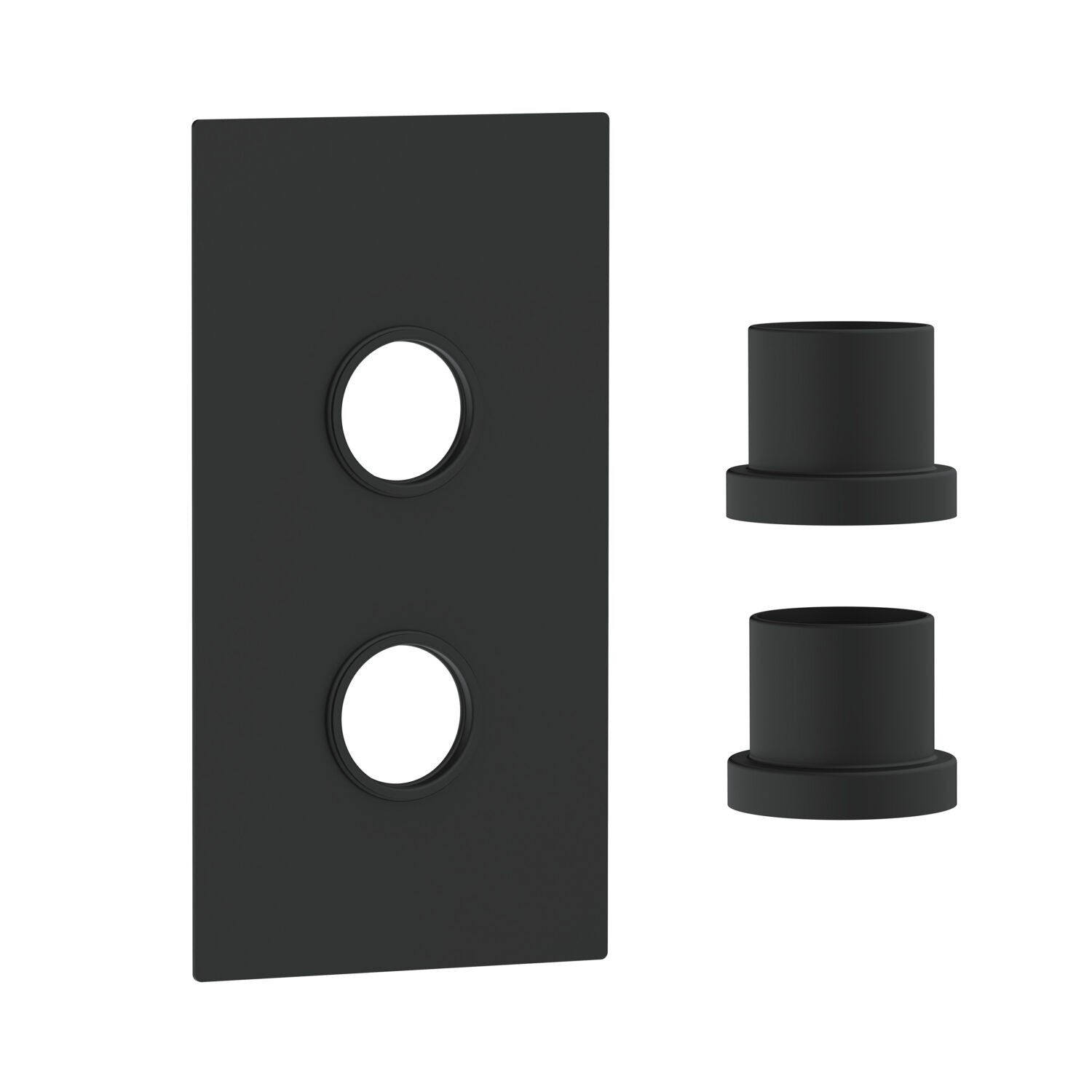 Scudo Concealed Two Outlet Shower Valve with Matt Black Plate