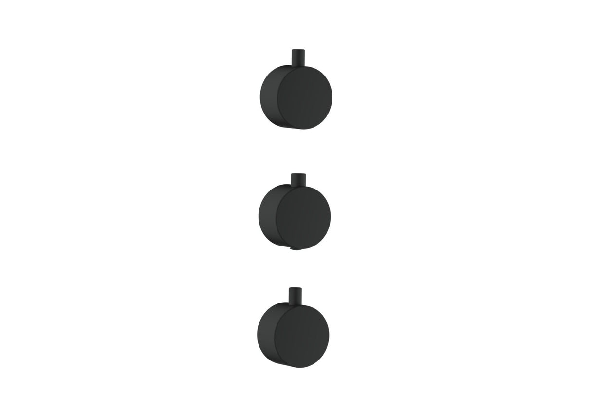 Scudo Concealed Two Outlet Shower Valve with Matt Black Plate plain handle