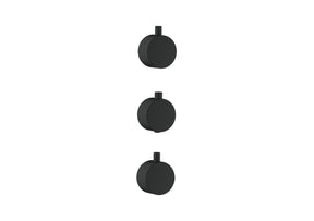 Scudo Concealed Two Outlet Shower Valve with Matt Black Plate plain handle