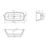 Scudo Coral 1700 x 750mm Freestanding Bath in Gloss White dimensions