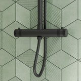 Scudo Core Black Round Rigid Riser Shower lifestyle 3