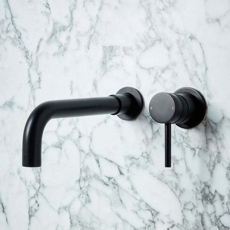 NU-014-V2 Scudo Core Black Wall Mounted Basin Tap (3)