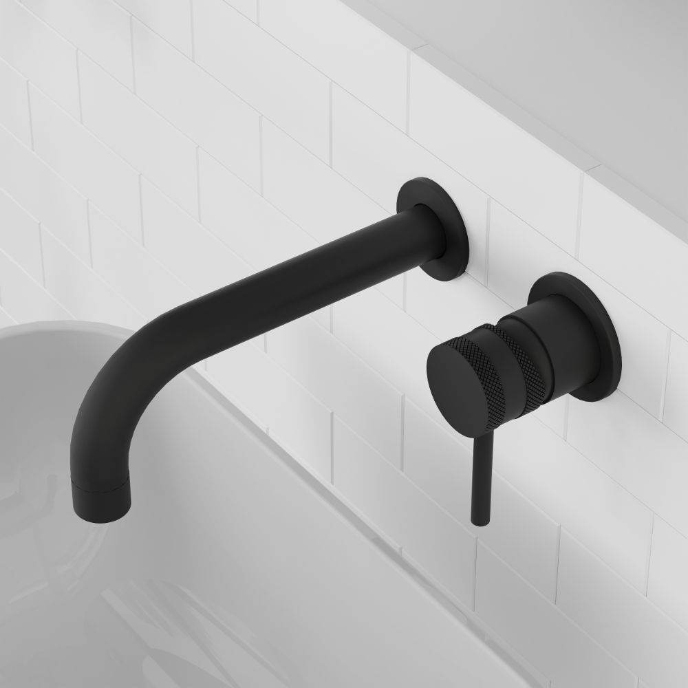 Scudo Core Black Wall Mounted Basin Tap lifestyle 1