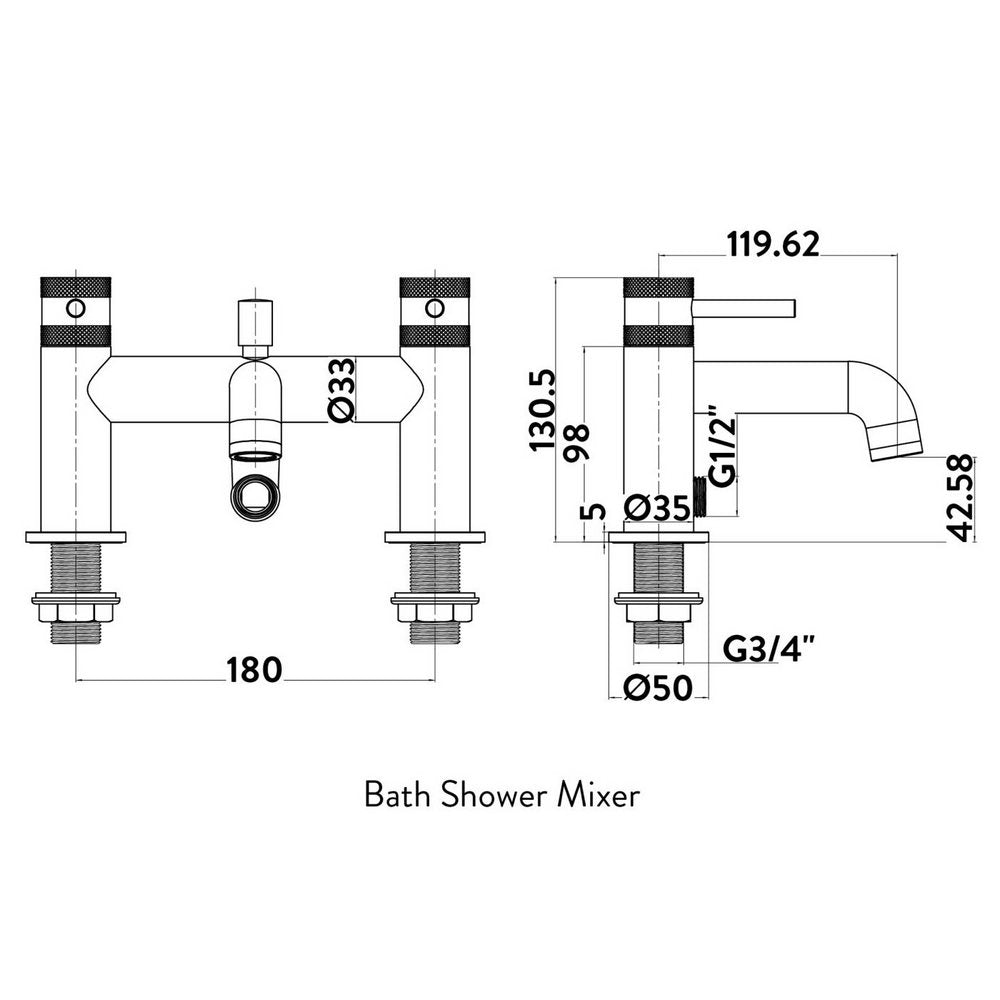 NU-012 Scudo Core Brushed Brass Bath Shower Mixer (2)
