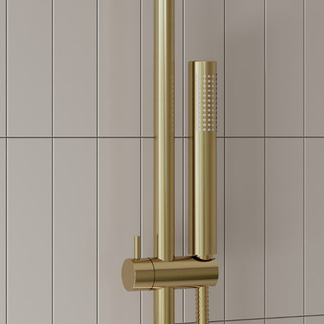 Scudo Core Brushed Brass Round Valve with Riser Kit and Head lifestyle 3