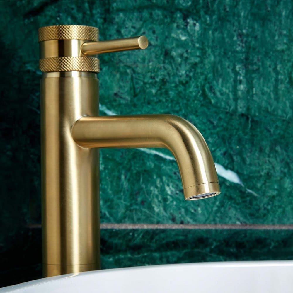 NU-006 Scudo Core Brushed Brass Tall Mono Basin Mixer (3)