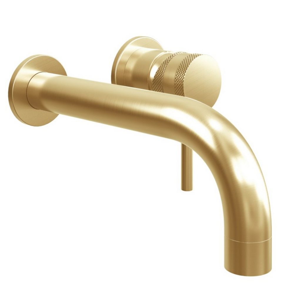 NU-015-V2 Scudo Core Brushed Brass Wall Mounted Basin Tap (1)