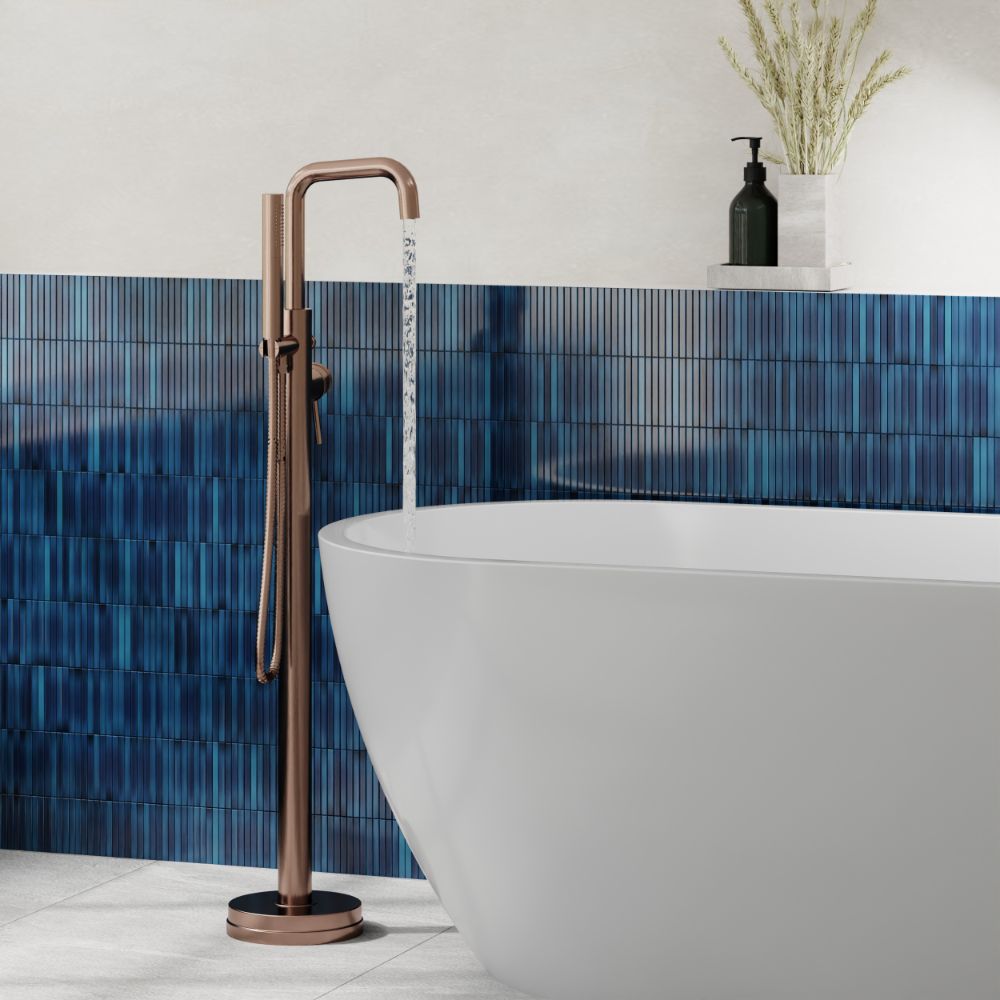 Scudo Core Brushed Bronze Freestanding Bath Shower Mixer lifestyle 3