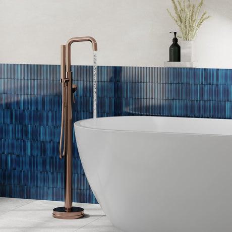 Scudo Core Brushed Bronze Freestanding Bath Shower Mixer lifestyle 3