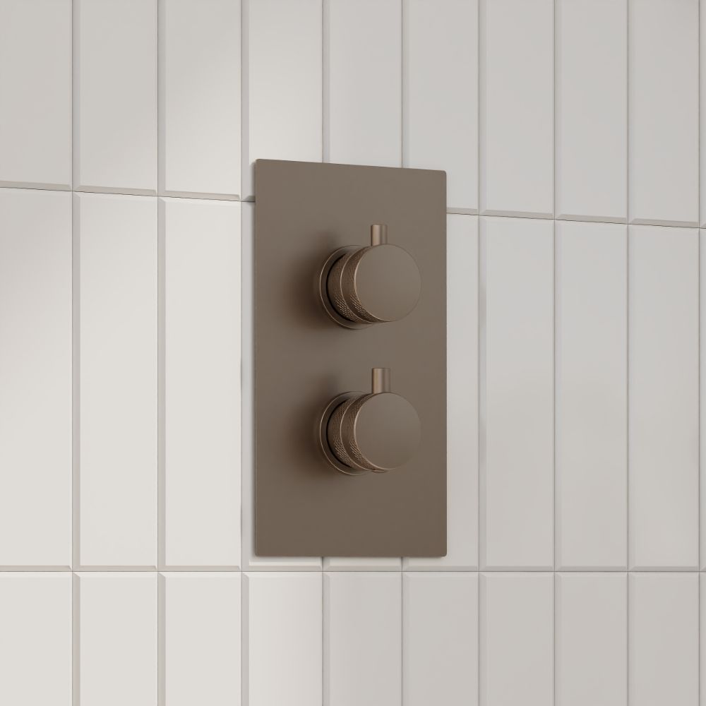 Scudo Core Brushed Bronze Round Valve with Riser Kit and Head lifestyle 3