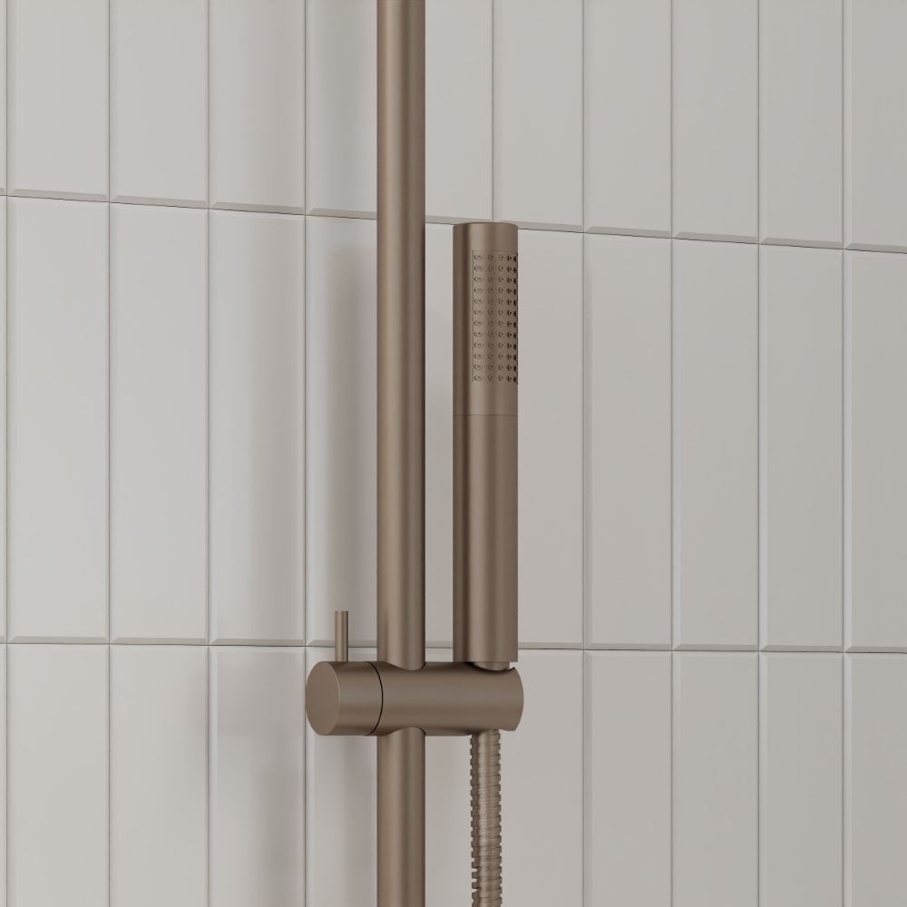 Scudo Core Brushed Bronze Round Valve with Riser Kit and Head lifestyle 5