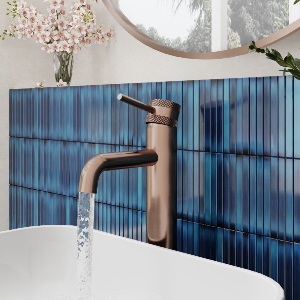 Scudo Core Brushed Bronze Tall Mono Basin Mixer lifestyle 1