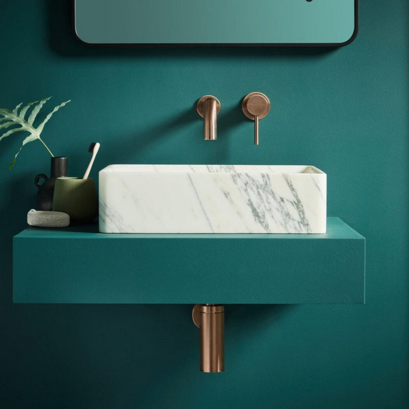NU-040 Scudo Core Brushed Bronze Wall Mounted Basin Tap (2)