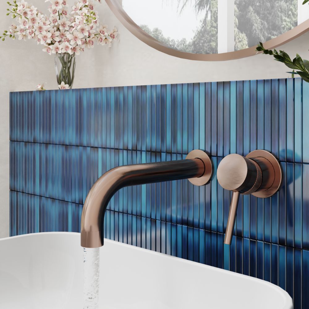 Scudo Core Brushed Bronze Wall Mounted Basin Tap lifestyle 3