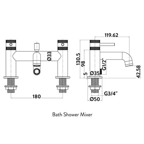 NU-010 Scudo Core Chrome Bath Shower Mixer (2)