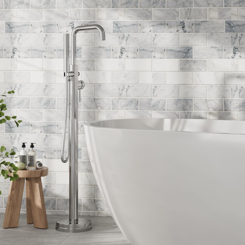 Scudo Core Chrome Freestanding Bath Shower Mixer lifestyle 3