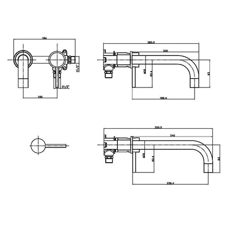 NU-013-V2 Scudo Core Chrome Wall Mounted Basin Tap (2)