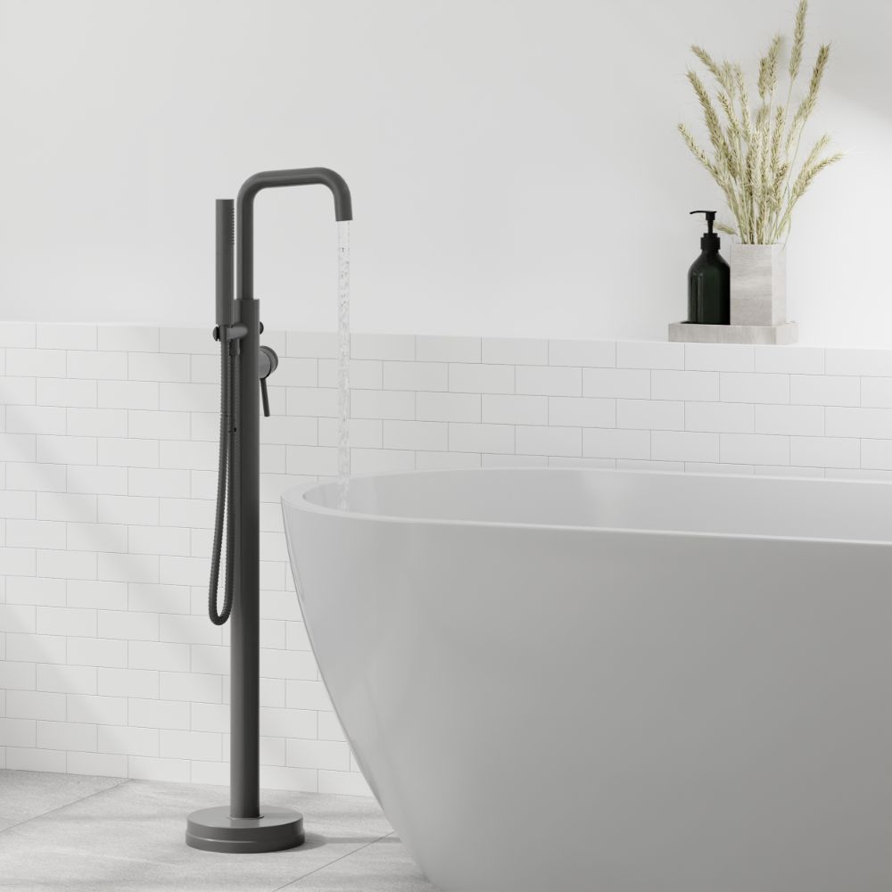 Scudo Core Gunmetal Freestanding Bath Shower Mixer lifestyle 1