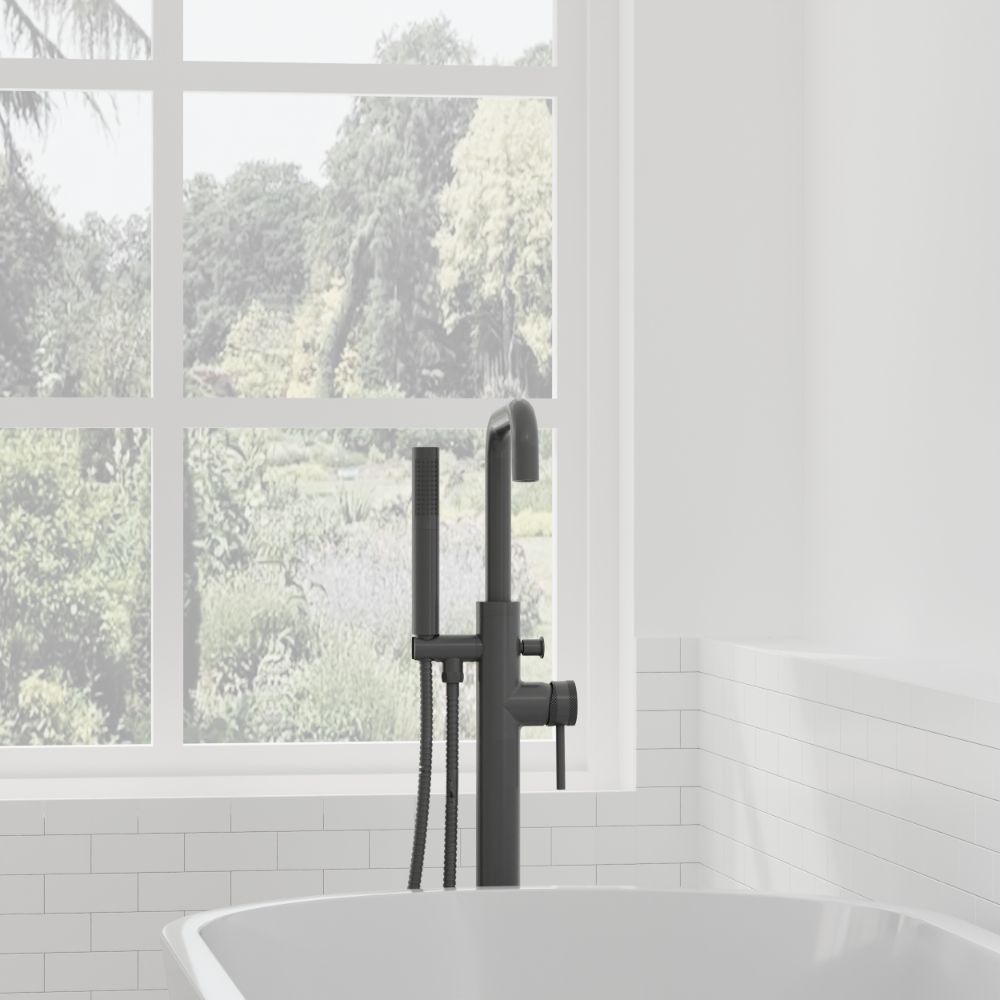 Scudo Core Gunmetal Freestanding Bath Shower Mixer lifestyle 2