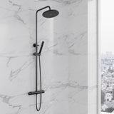 Scudo Core Gunmetal Round Rigid Riser Shower lifestyle 1