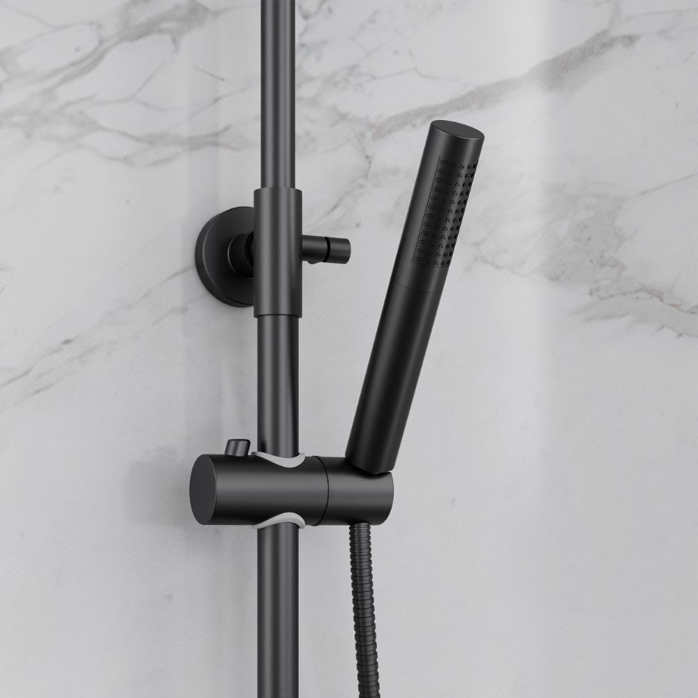 Scudo Core Gunmetal Round Rigid Riser Shower lifestyle 2
