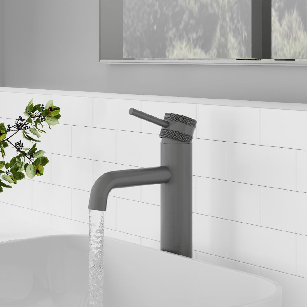 Scudo Core Gunmetal Tall Mono Basin Mixer lifestyle 1 lifestyle 2