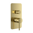 Scudo Core Manual Dual Outlet Concealed Shower Valve in Brushed Brass