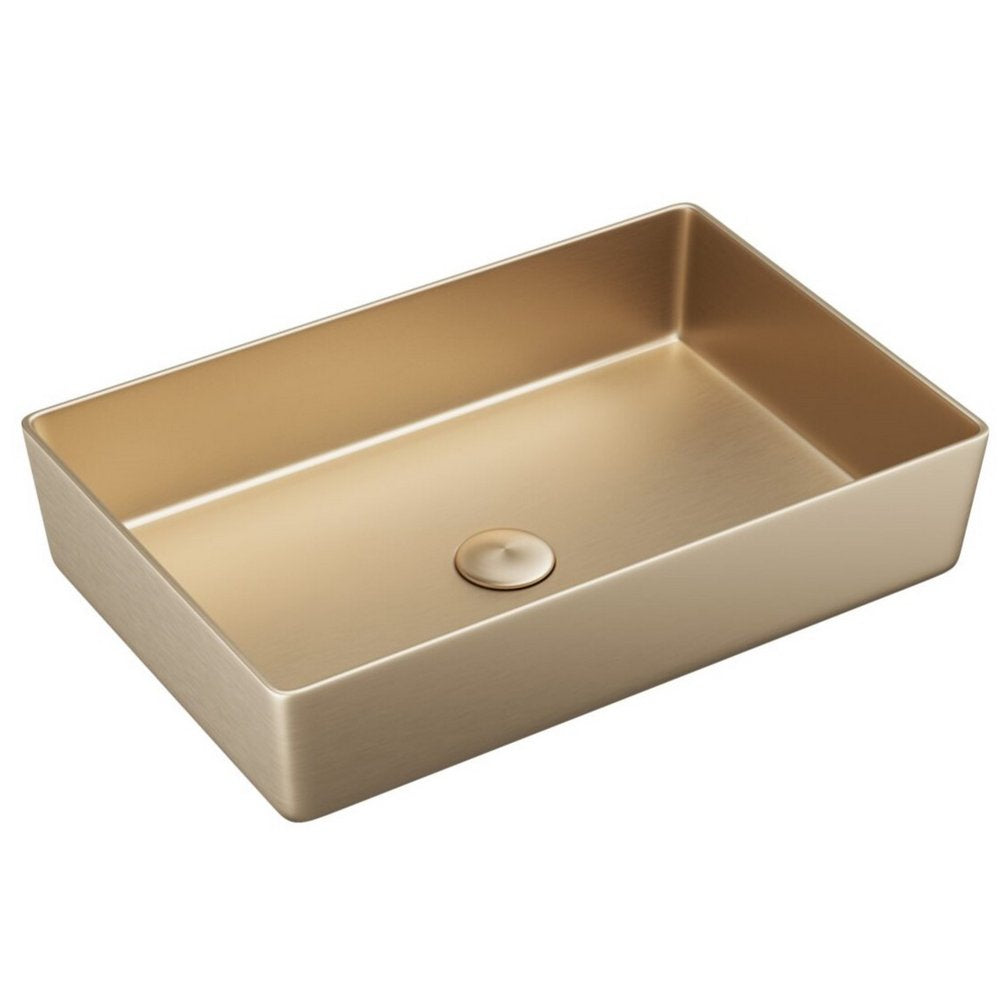 Scudo Core Metal Rectangular Countertop Basin Brass