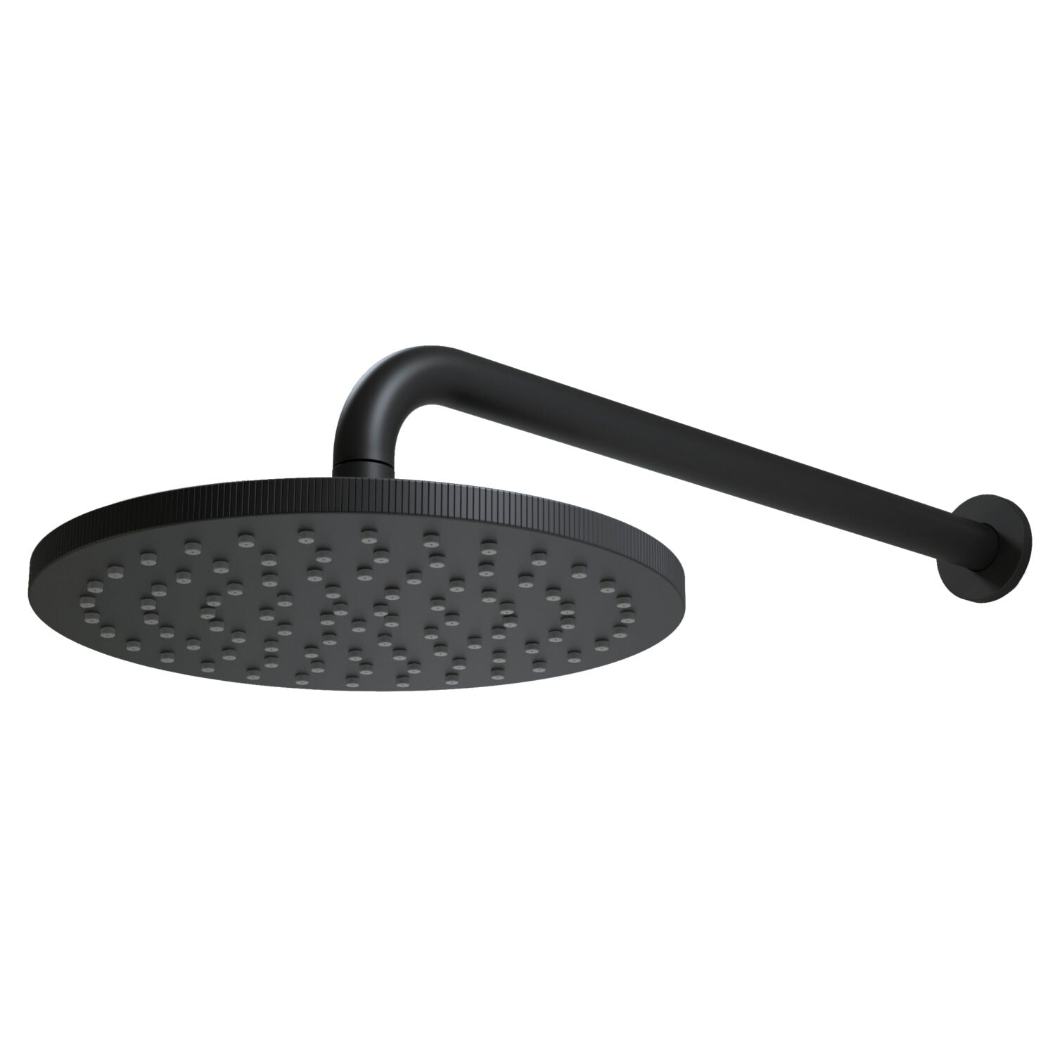 Scudo Core Round Shower Head and Arm in Matt Black