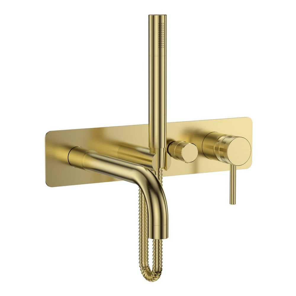 Scudo Core Wall Mounted Bath Shower Mixer in Brushed Brass