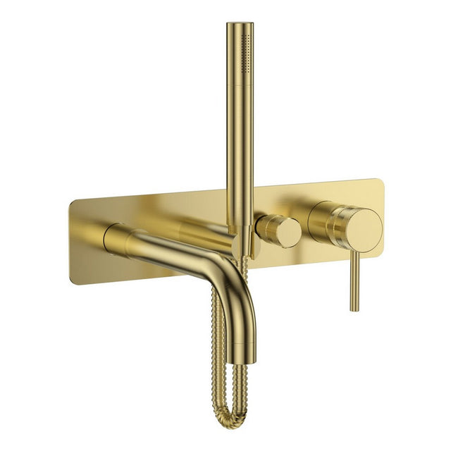 Scudo Core Wall Mounted Bath Shower Mixer in Brushed Brass