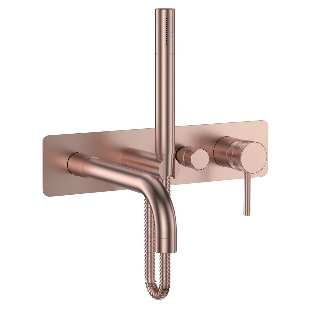 Scudo Core Wall Mounted Bath Shower Mixer in Brushed Bronze